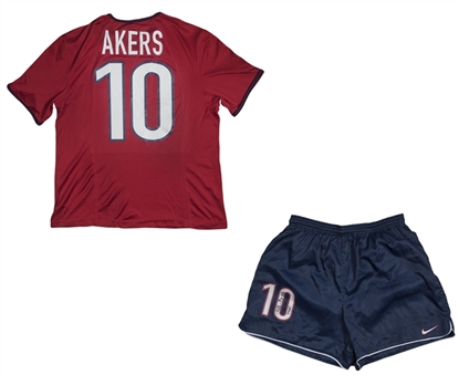 1999 Michelle Akers FIFA World Cup Game Used Team USA Red Jersey and Shorts vs Denmark (Akers LOA)